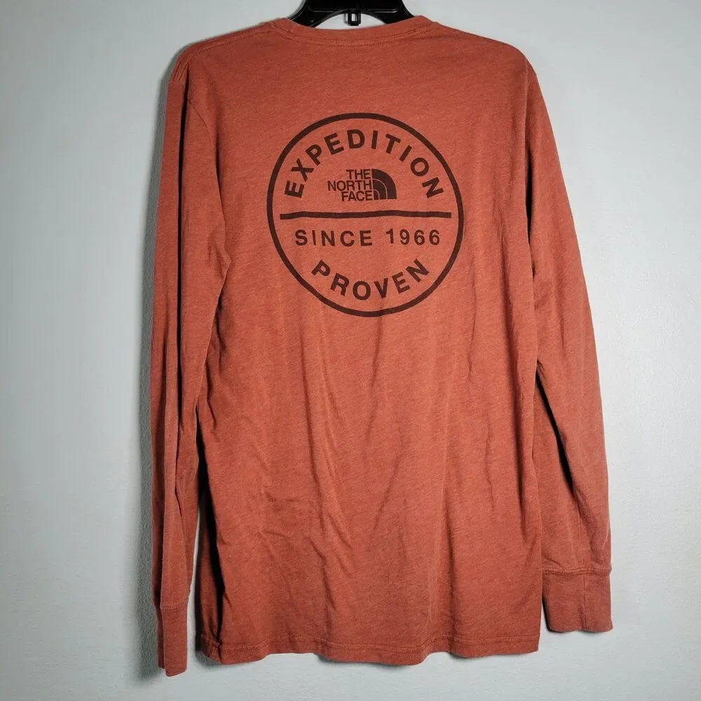 The North Face Mens S Rust Long Sleeve Shirt Expedition Gorpcore Earthy Hiking